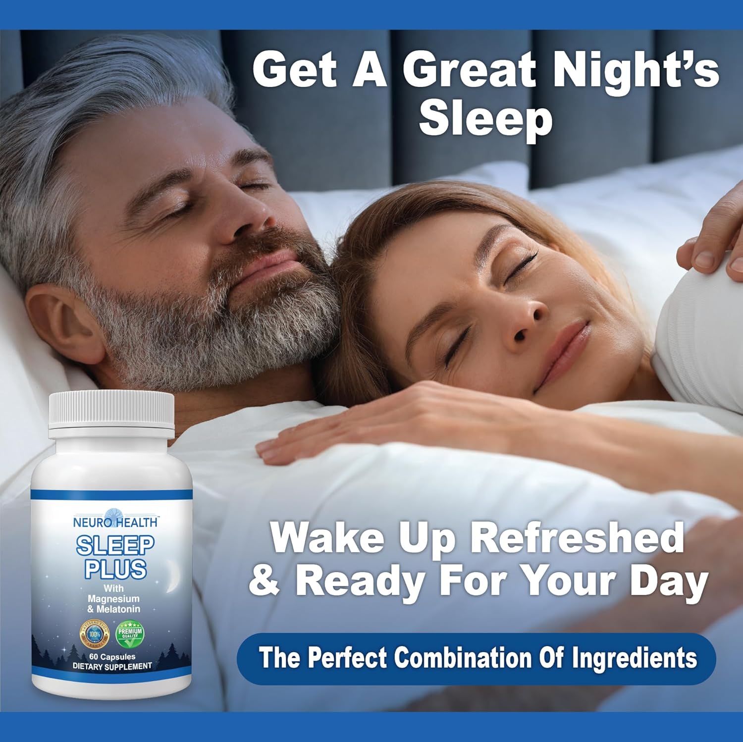 Neuro Health Sleep Plus Sleep Aid, with Magnesium, Melatonin and Ashwagandha, 60 Capsules