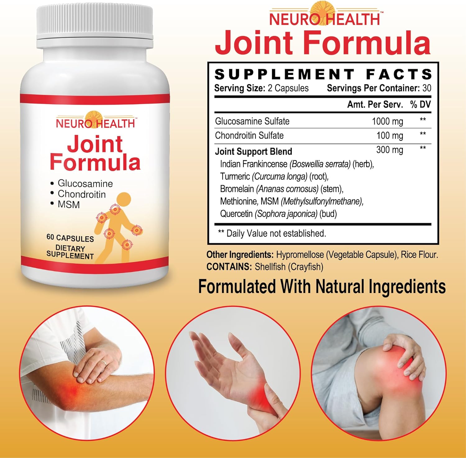 Neuro Health Joint Formula with Glucosamine, Chondroitin and MSM, 60 Capsules