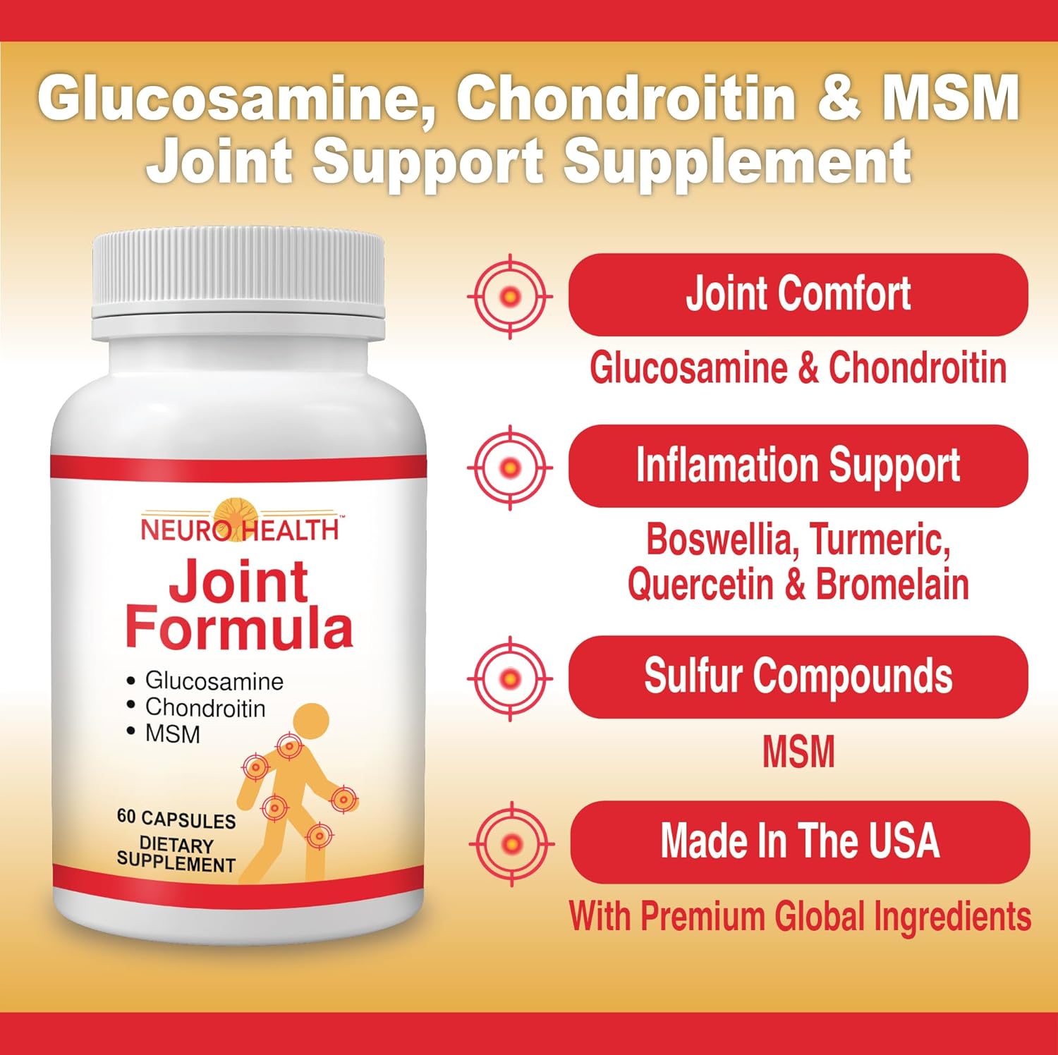 Neuro Health Joint Formula with Glucosamine, Chondroitin and MSM, 60 Capsules
