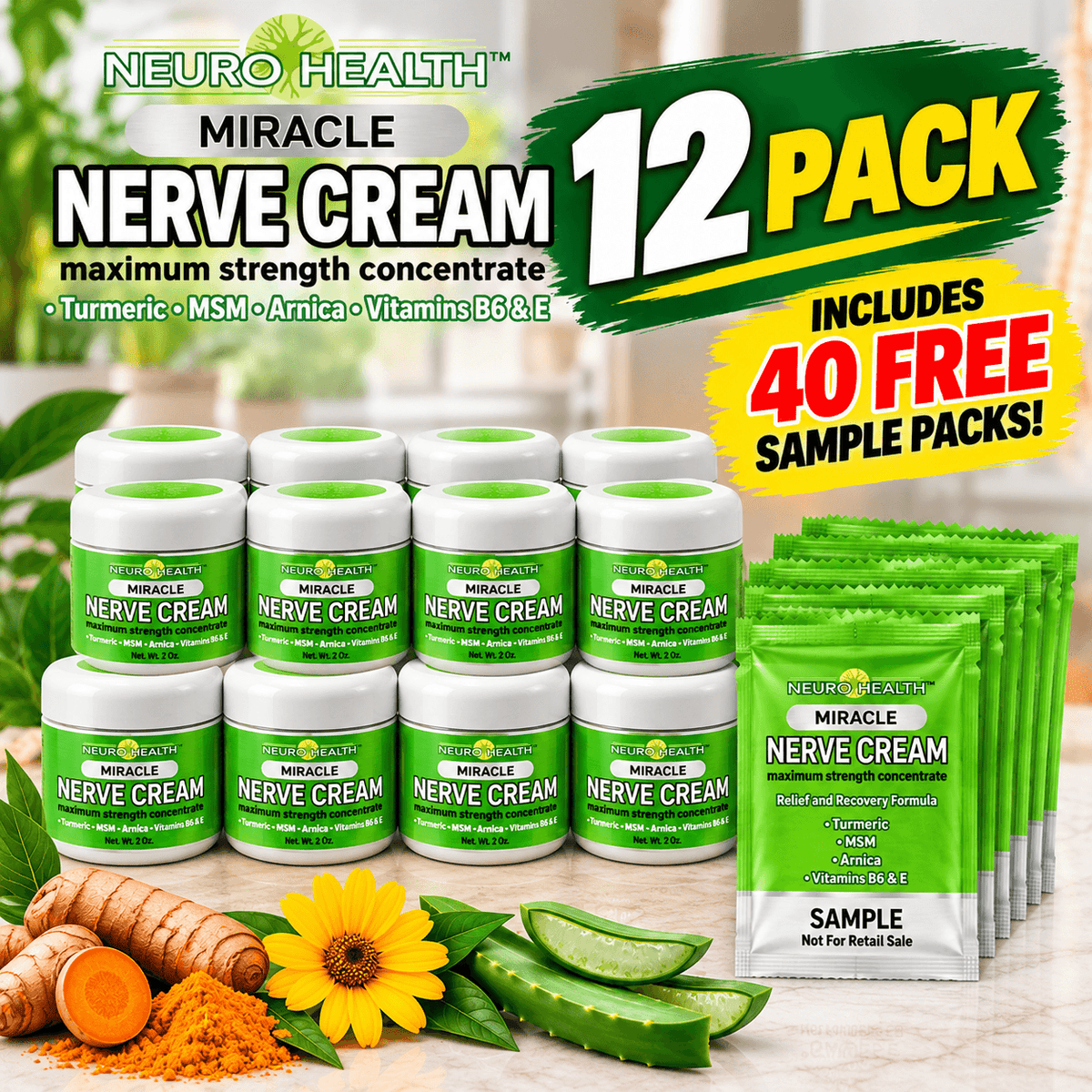 Wholesale 12 Pack with 40 FREE Samples | Maximum Strength Whole Body Formula   $120.00
