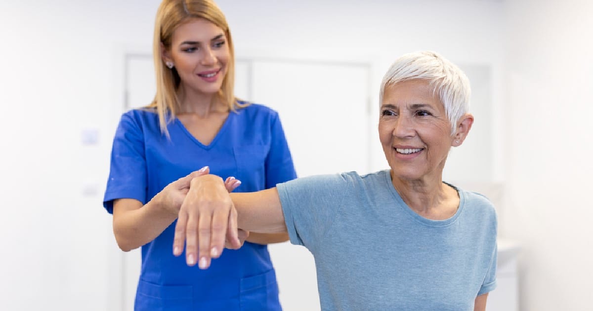 Patient being checked for nerve damage by doctor