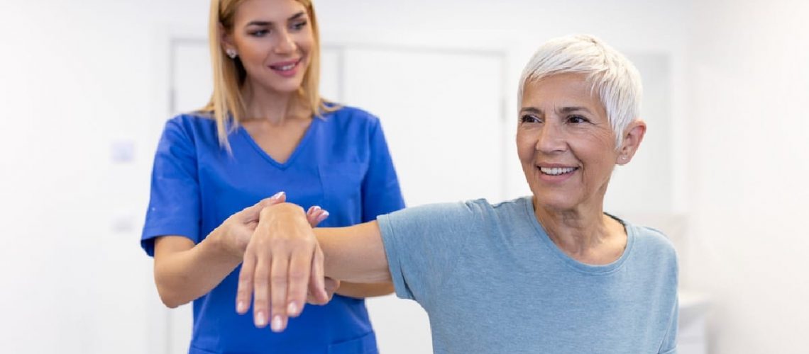 Patient being checked for nerve damage by doctor